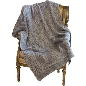 Aran Crafts Traditional Couch Cover Blanket Fairy Tree Throw (100% Merino Wool)