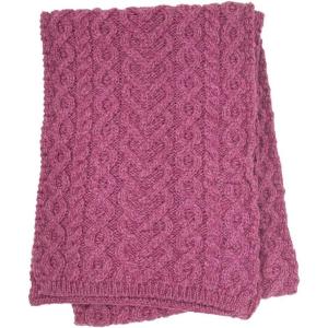 Aran Crafts Women’s Knit Soft Heart Pattern Scarf (100% Super Soft Merino Wool)(Magenta)