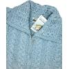 Aran Crafts Irish Women’s Double Collar Zip Cardigan (100% Merino Wool)(Mermaid)