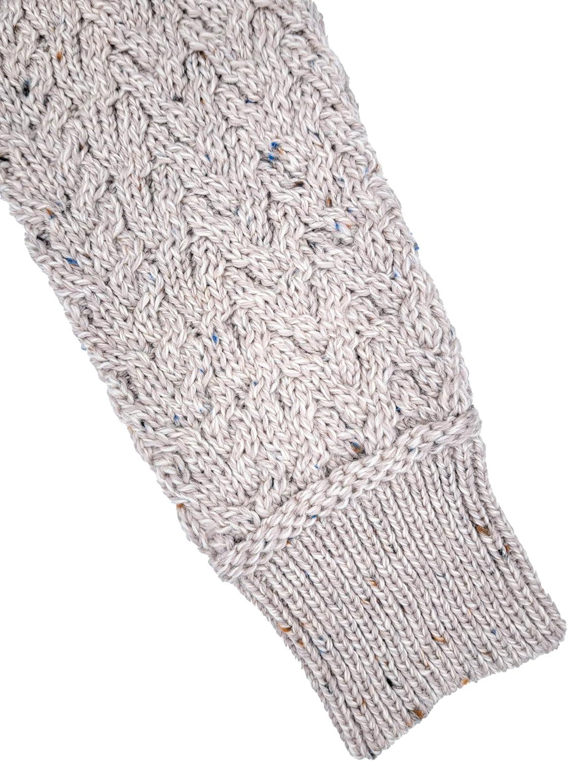 image:imageAran Crafts Unisex Jacquard Sweater 100 Merino Wool Made in IrelandOatmeal