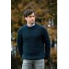 Aran Crafts Men’s Fisherman Irish Rib Crew Neck Wool Sweater (100% Pure Wool)(Blackwatch)