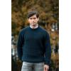 Aran Crafts Men’s Fisherman Irish Rib Crew Neck Wool Sweater (100% Pure Wool)(Blackwatch)