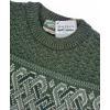 Aran Crafts Unisex Jacquard Sweater 100% Merino Wool, Made in Ireland(Army Green)