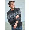 Aran Crafts Unisex Jacquard Sweater 100% Merino Wool, Made in Ireland(Charcoal)