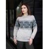 Aran Crafts Unisex Jacquard Sweater 100% Merino Wool, Made in Ireland(Oatmeal)