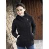 Aran Crafts Women’s Cable Knit Comfortable Side Zip Hoodie (100% Merino Wool)(Black)