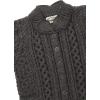 Aran Crafts Women’s Cable Knit Long Button Cardigan Coat (100% Merino Wool)(Charcoal/Black Mix)