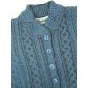 Aran Crafts Women’s Cable Knit Long Button Cardigan Coat (100% Merino Wool)(Mallard Mix)