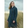Aran Crafts Women’s Cable Knit Long Button Cardigan Coat (100% Merino Wool)(Mallard Mix)