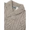 Aran Crafts Men’s Soft Irish Cable Knit Shawl Collar Sweater (100% Merino Wool)(Oatmeal)