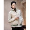 Aran Crafts Women’s Cable Knit Soft Shamrock Zip Cardigan (100% Merino Wool)(Natural)