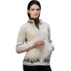 Aran Crafts Women’s Cable Knit Soft Shamrock Zip Cardigan (100% Merino Wool)(Natural)